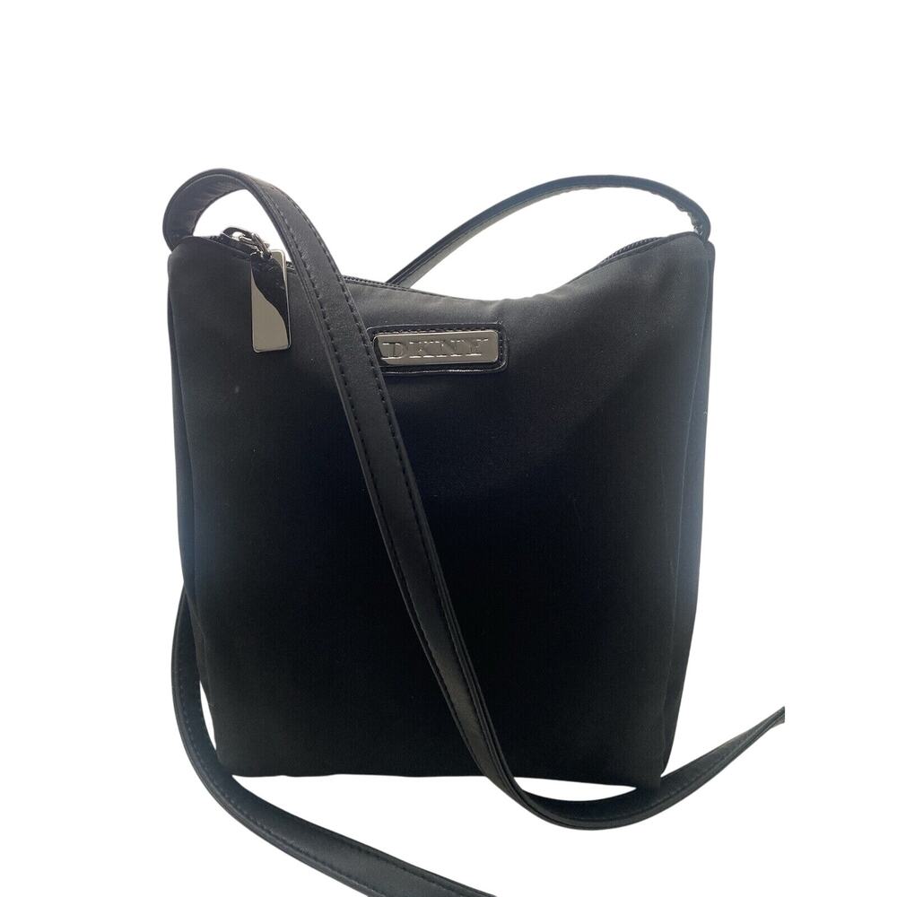 Vintage Donna Karan NY Leather/Rayon Small Shoulder Bag Lightweight